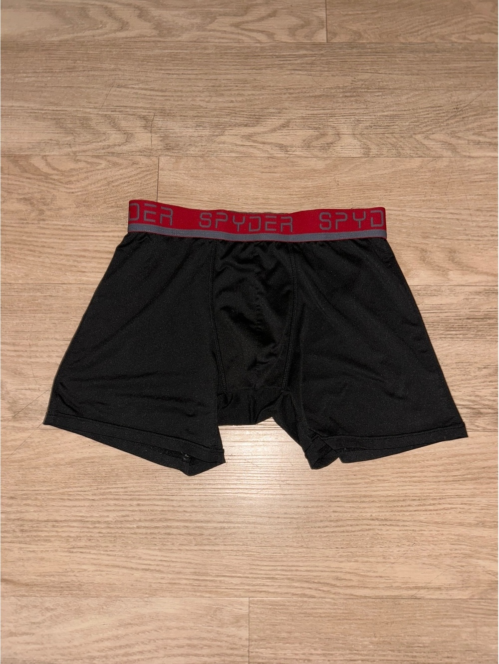 Spyder Men's Black Athletic Boxer Briefs with Red Waistband